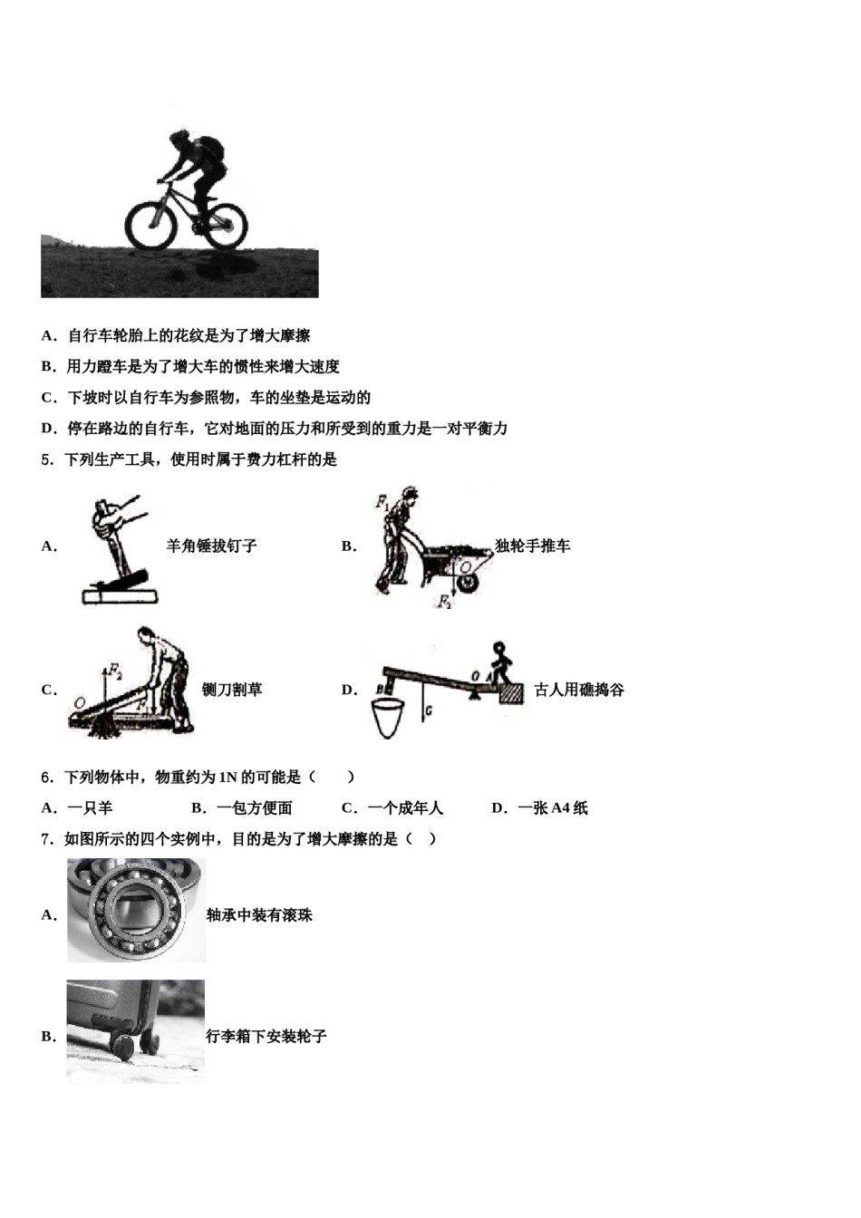 2024届江苏省南京市南京外国语学校八下物理期末统考试题含解析.doc_第2页