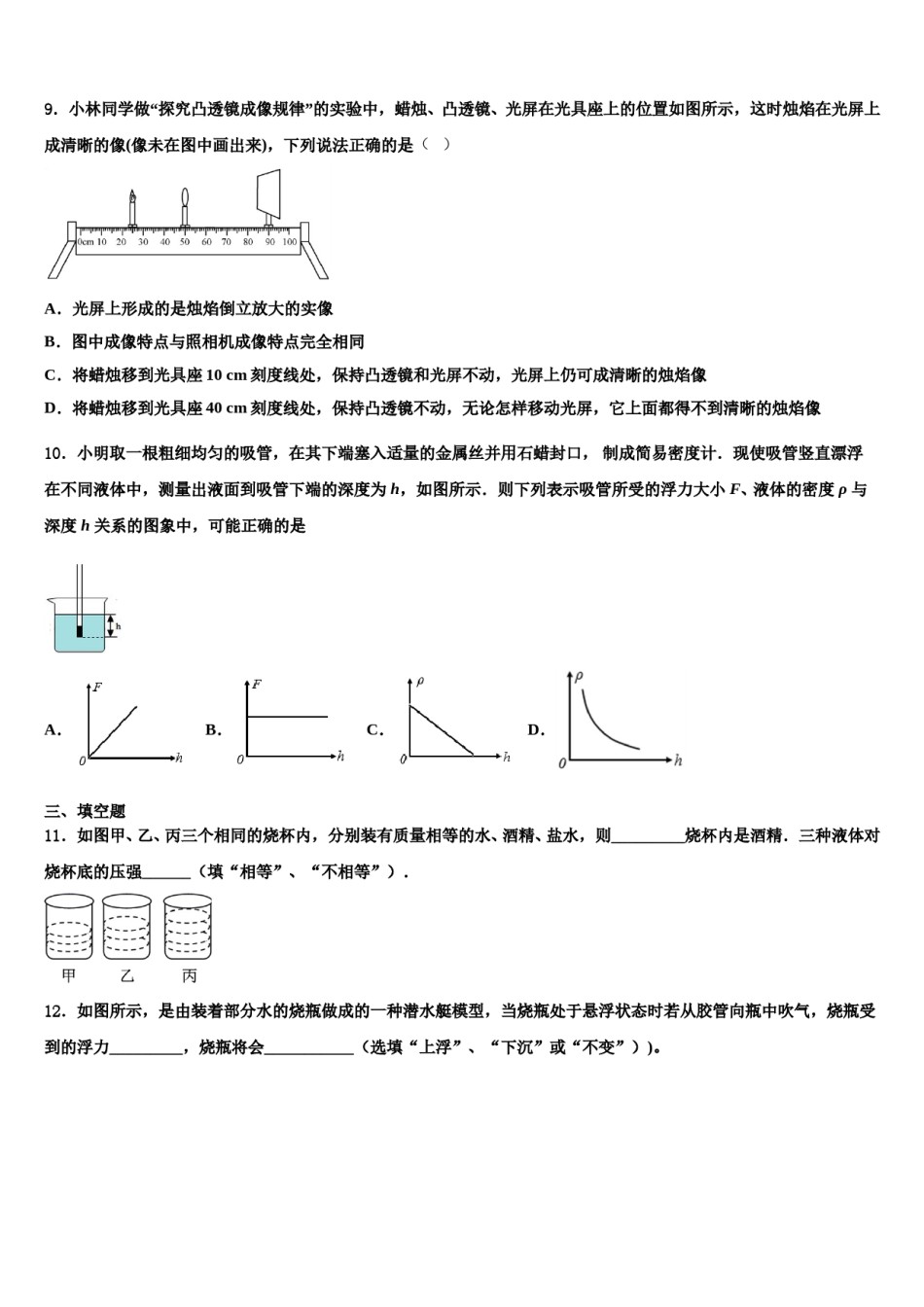 2024届江苏省南京师大附中八下物理期末质量检测模拟试题含解析.doc_第3页