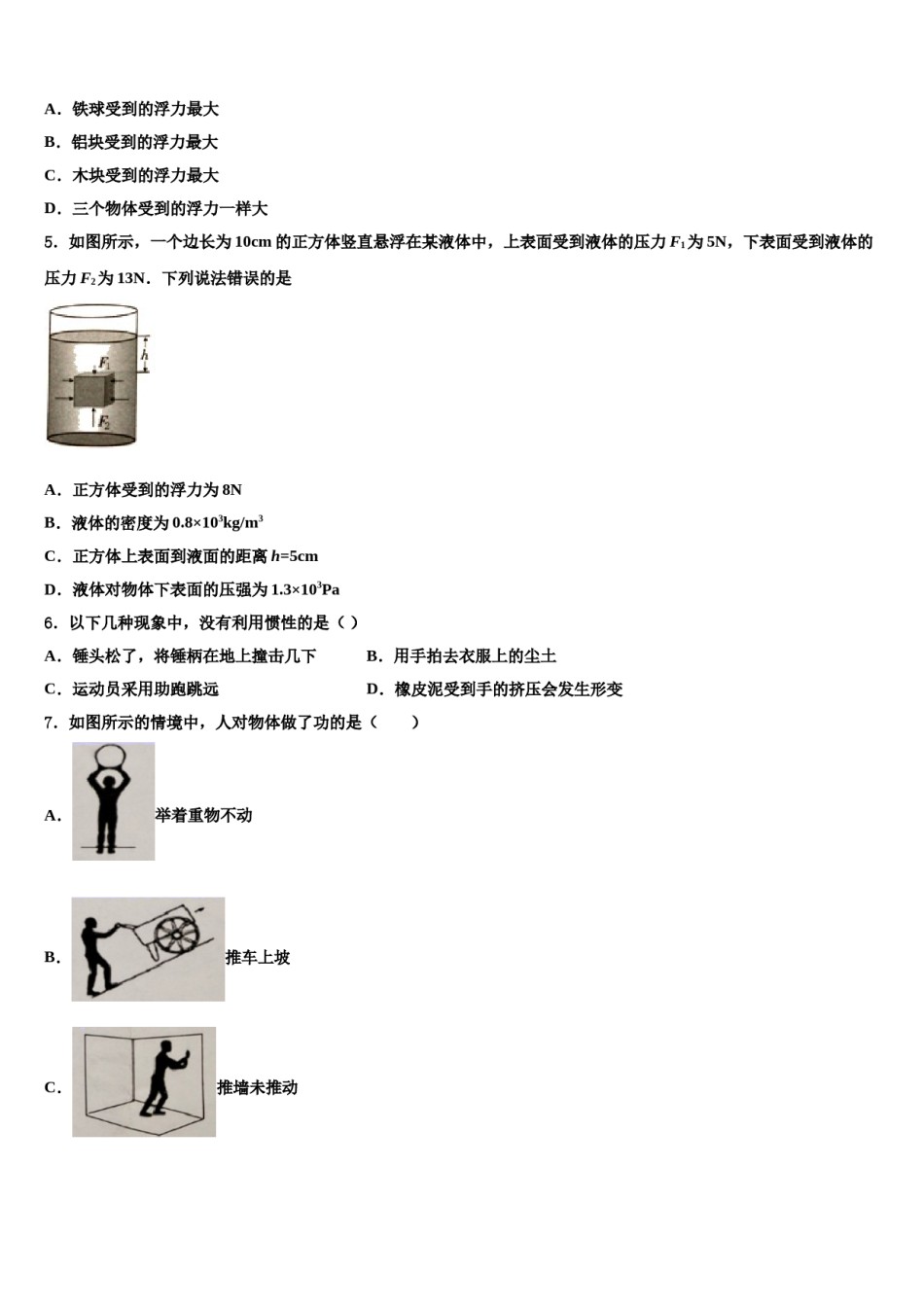 2024届江苏省句容市华阳片区物理八下期末复习检测模拟试题含解析.doc_第2页