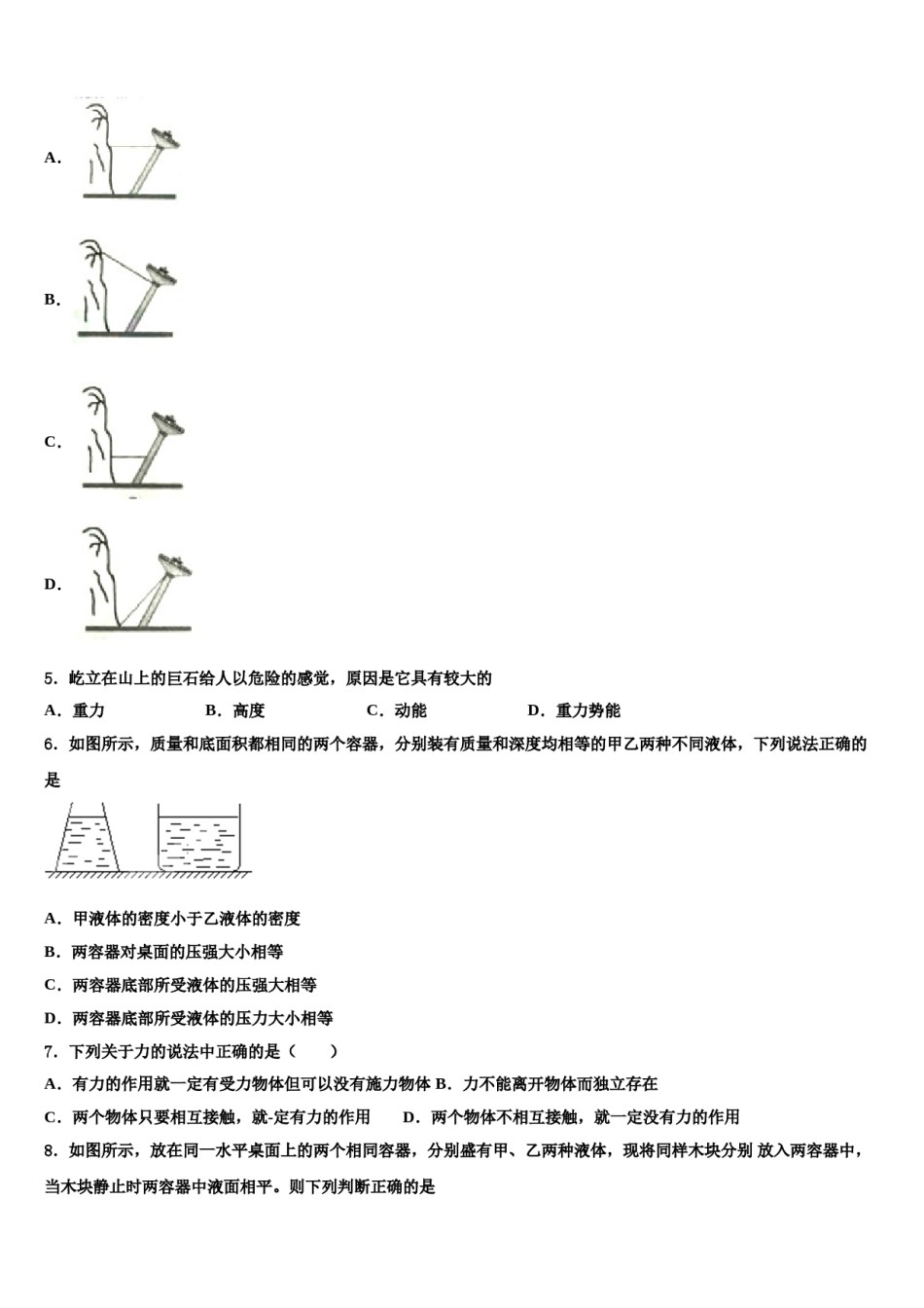 2024届江苏省无锡锡山区锡东片八年级物理第二学期期末复习检测试题含解析.doc_第2页