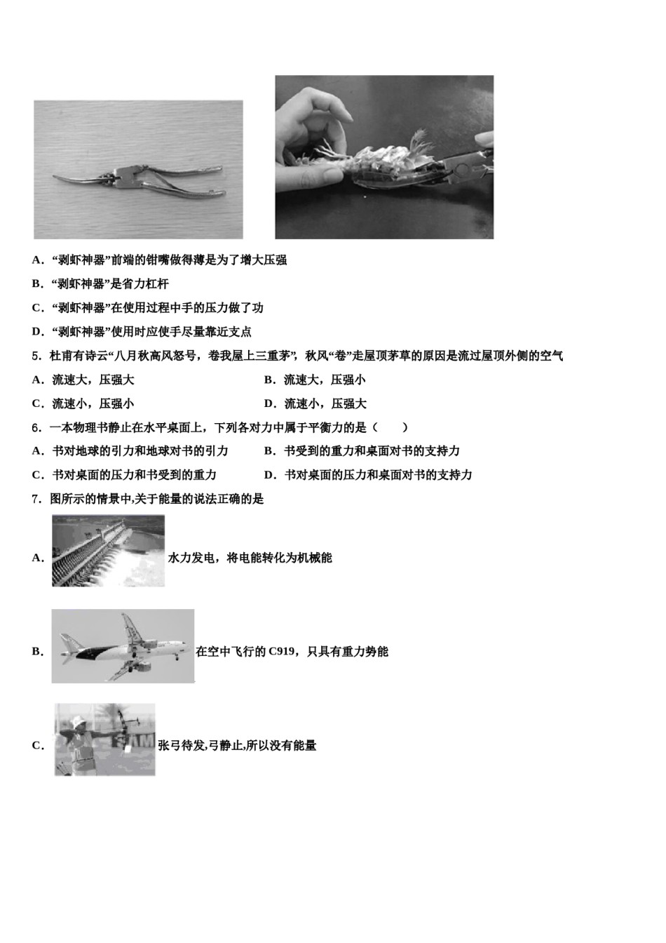 2024届江苏省淮安市盱眙县物理八下期末质量检测试题含解析.doc_第2页