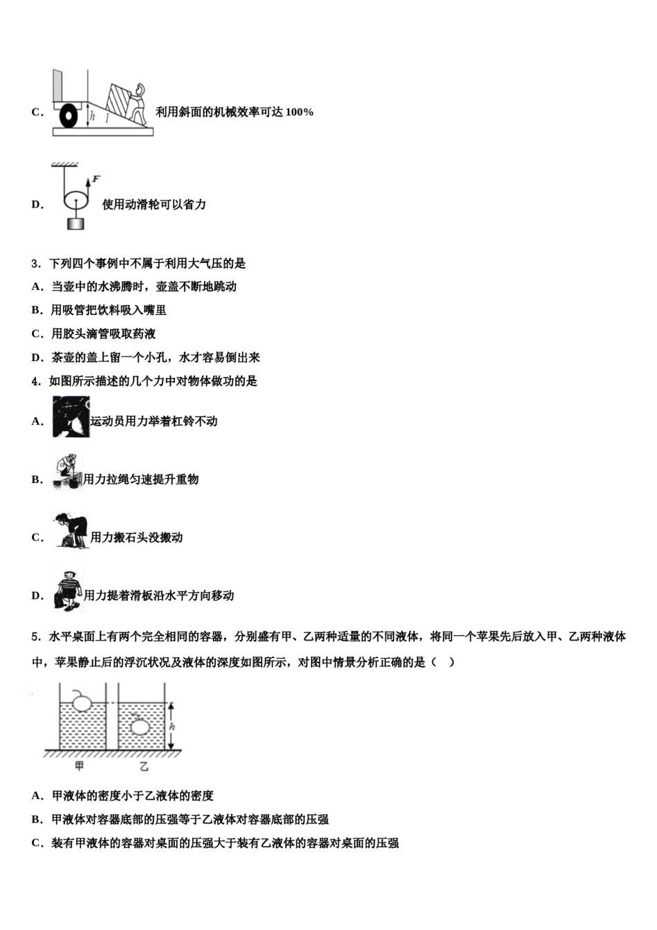 2024届江苏省苏州市张家港市梁丰初级中学八年级物理第二学期期末学业质量监测模拟试题含解析.doc_第2页