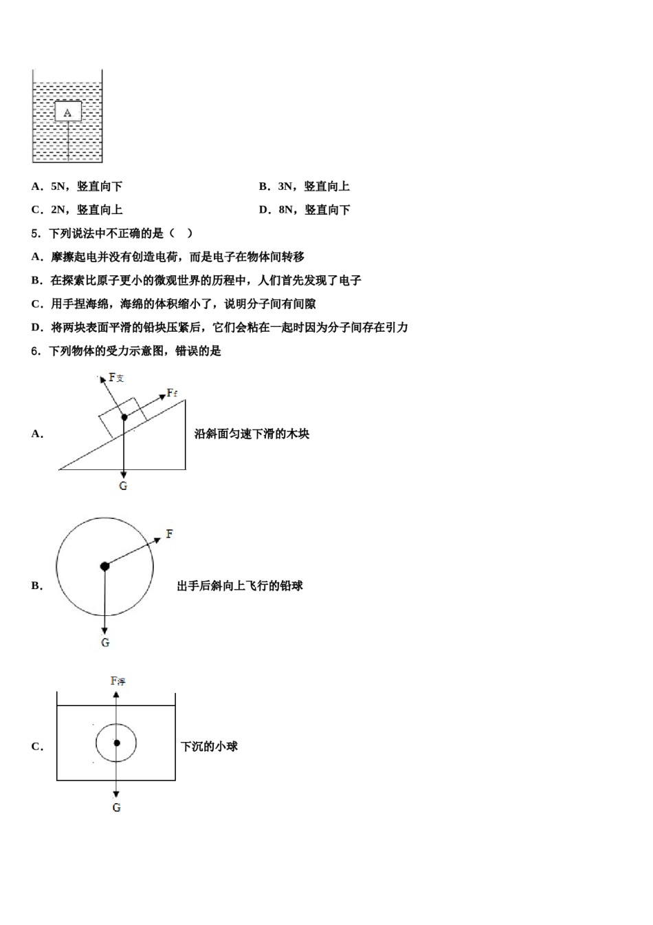 2024届江西抚州市临川区八年级物理第二学期期末质量检测模拟试题含解析.doc_第2页
