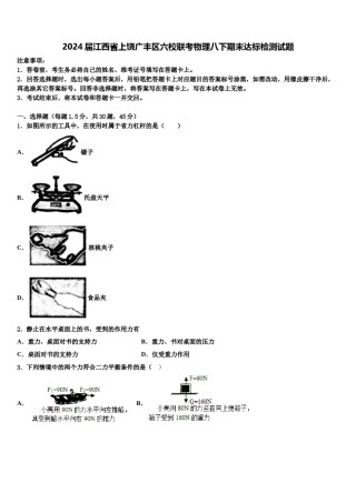 2024届江西省上饶广丰区六校联考物理八下期末达标检测试题含解析.doc