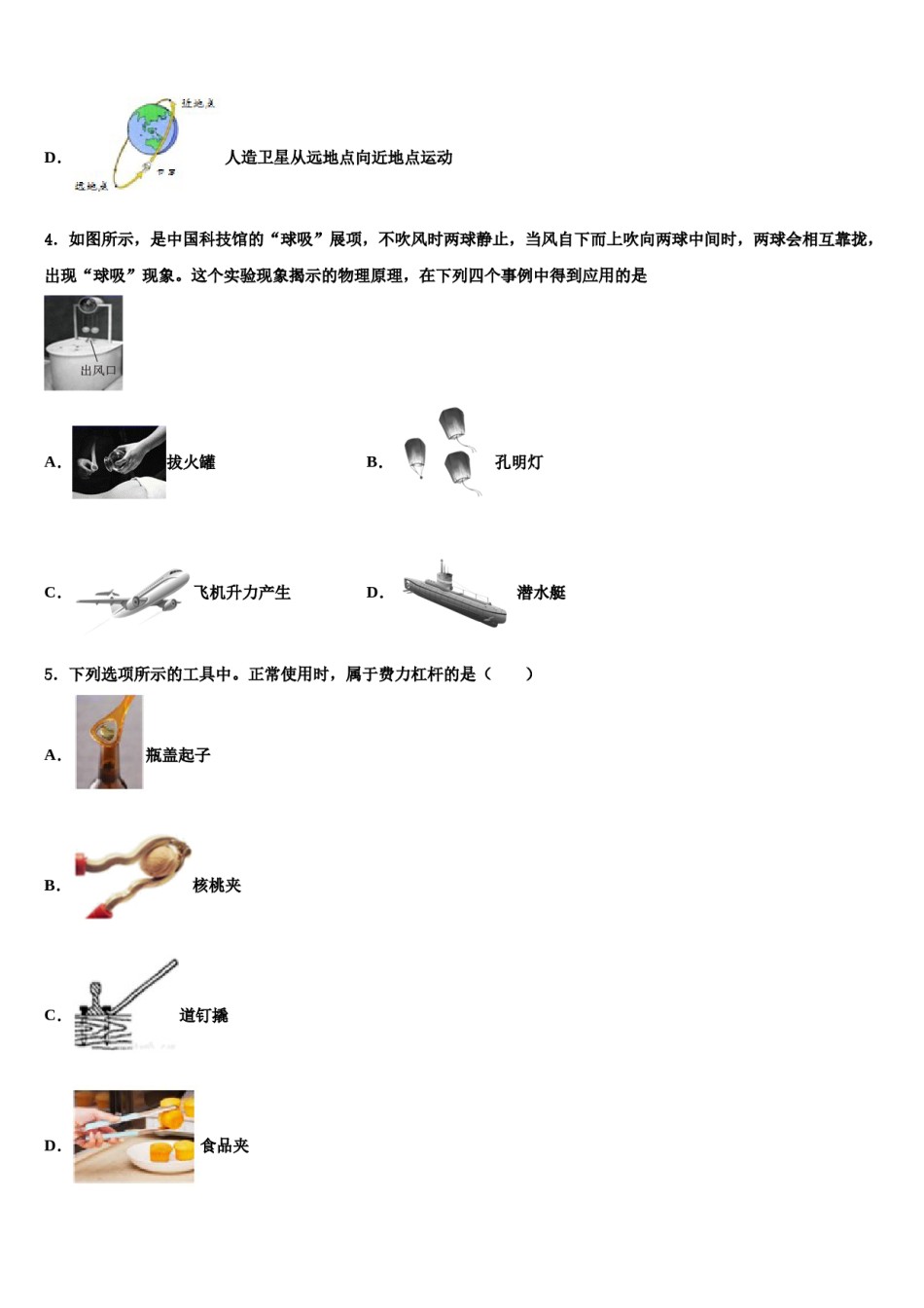 2024届江西省吉安县物理八下期末学业质量监测模拟试题含解析.doc_第2页