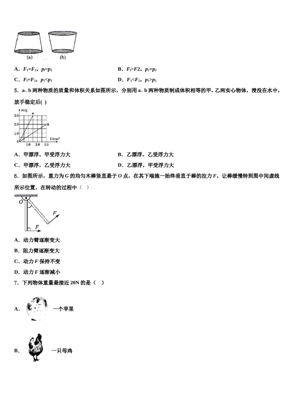 2024届江西省景德镇市乐平市物理八下期末质量跟踪监视试题含解析.doc_第2页
