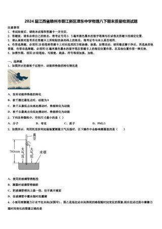 2024届江西省赣州市蓉江新区潭东中学物理八下期末质量检测试题含解析.doc