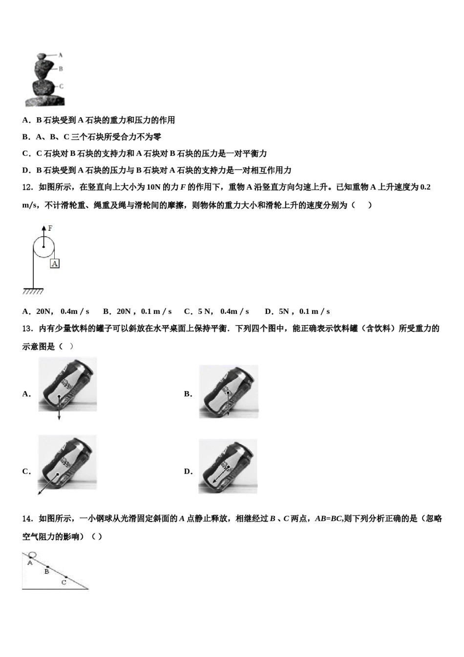 2024届河北省秦皇岛市名校八下物理期末复习检测试题含解析.doc_第3页