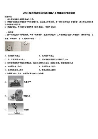 2024届河南省信阳市潢川县八下物理期末考试试题含解析.doc