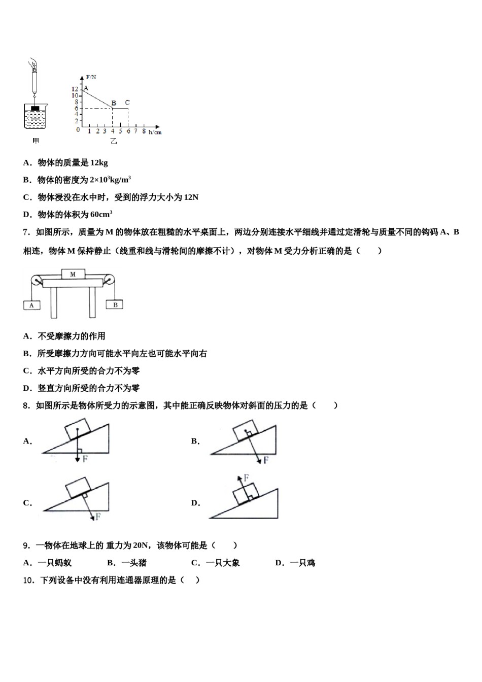 2024届河南省商水县联考物理八下期末质量跟踪监视试题含解析.doc_第2页