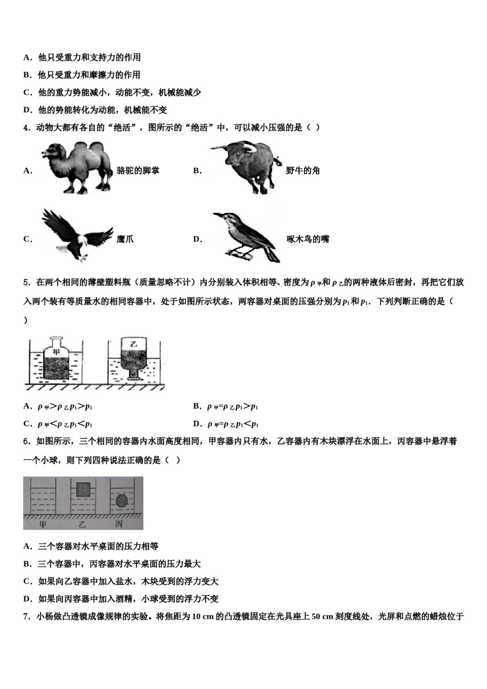 2024届河南省濮阳市油田实验学校八年级物理第二学期期末学业水平测试模拟试题含解析.doc_第2页