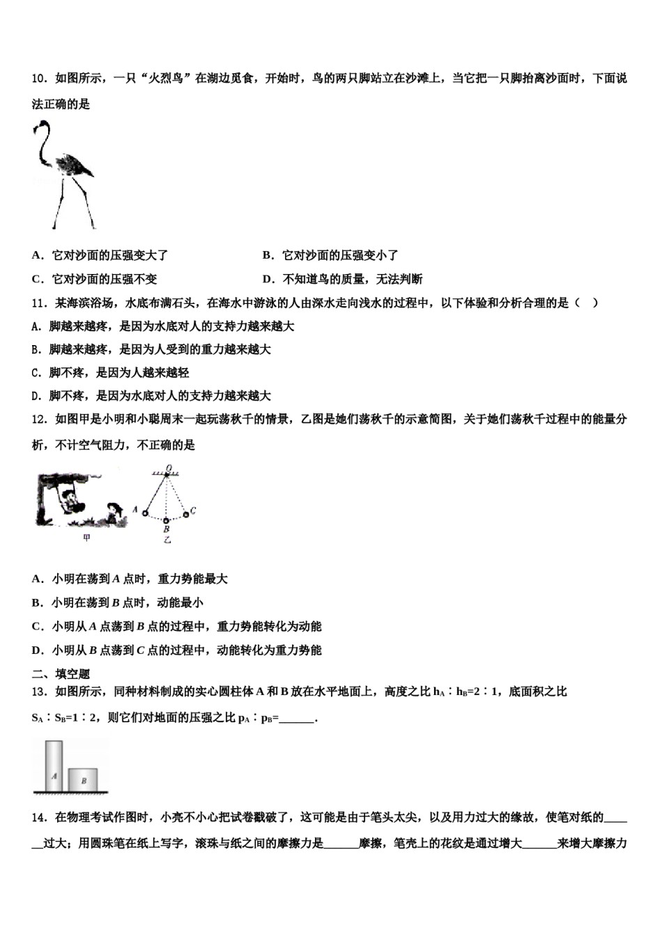 2024届浙江省临海市物理八下期末质量跟踪监视试题含解析.doc_第3页