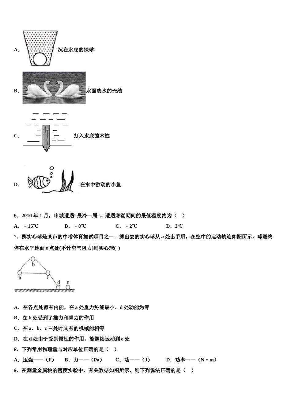 2024届浙江省义乌市绣湖中学八年级物理第二学期期末联考试题含解析.doc_第2页