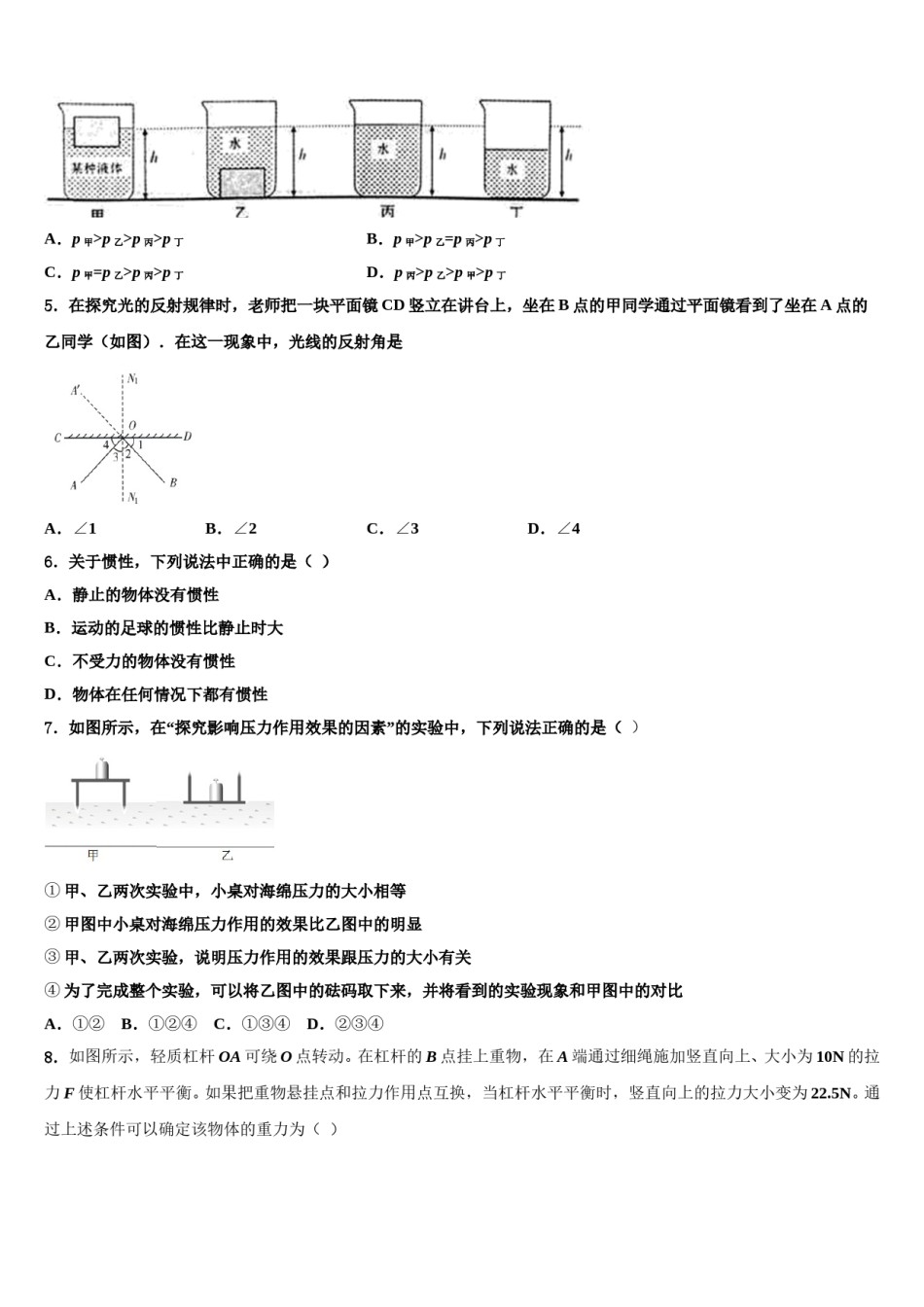 2024届海南省三亚八年级物理第二学期期末统考试题含解析.doc_第2页