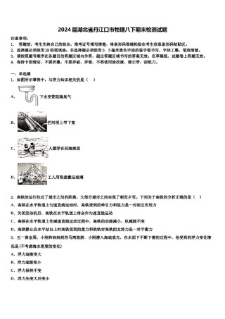 2024届湖北省丹江口市物理八下期末检测试题含解析.doc