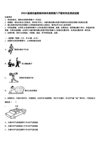 2024届湖北省恩施州咸丰县物理八下期末综合测试试题含解析.doc