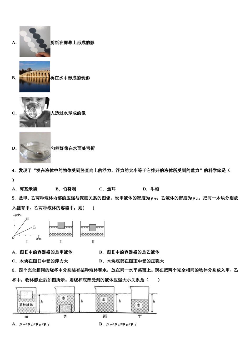 2024届湖北省枣阳市兴隆一中学八年级物理第二学期期末考试模拟试题含解析.doc_第2页