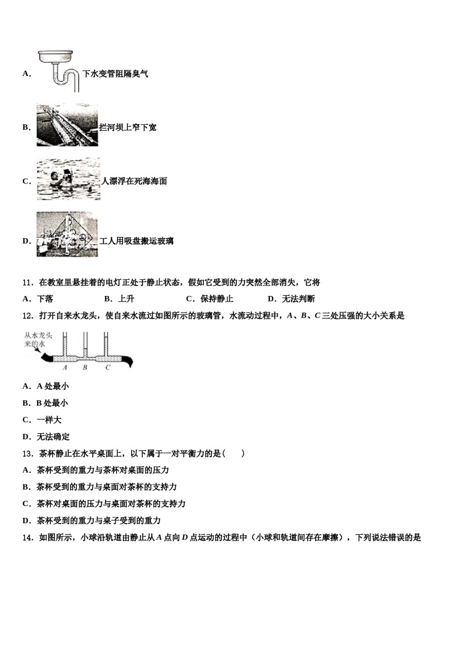 2024届湖南省德山乡龙潭庵中学物理八下期末学业质量监测试题含解析.doc_第3页