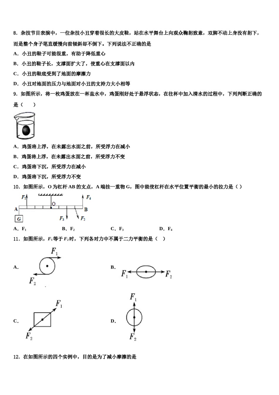 2024届湖南省武冈市洞庭学校八年级物理第二学期期末监测模拟试题含解析.doc_第3页