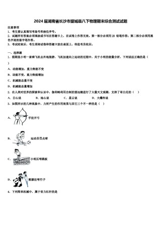 2024届湖南省长沙市望城县八下物理期末综合测试试题含解析.doc