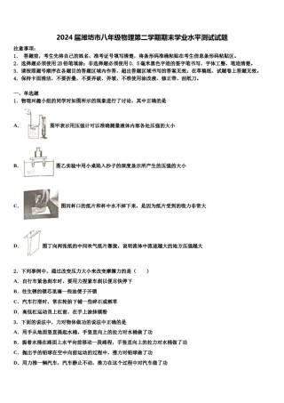 2024届潍坊市八年级物理第二学期期末学业水平测试试题含解析.doc