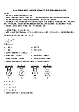 2024届福建省厦门市思明区大同中学八下物理期末联考模拟试题含解析.doc