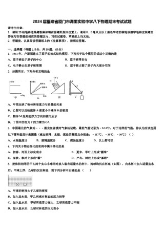 2024届福建省厦门市湖里实验中学八下物理期末考试试题含解析.doc
