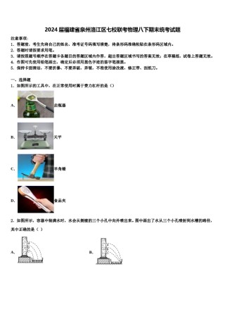 2024届福建省泉州洛江区七校联考物理八下期末统考试题含解析.doc