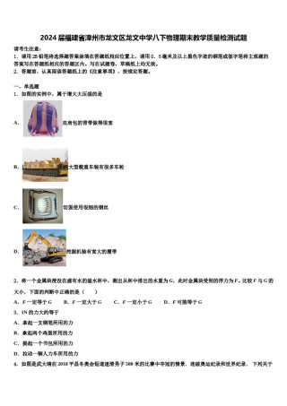 2024届福建省漳州市龙文区龙文中学八下物理期末教学质量检测试题含解析.doc