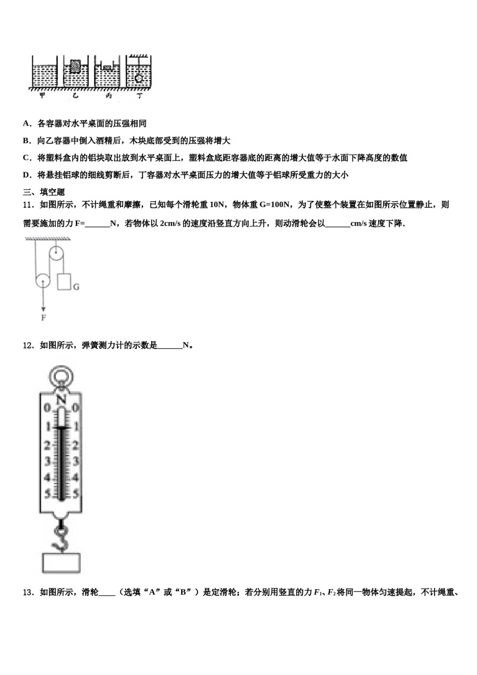 2024届福建省石狮市八下物理期末复习检测试题含解析.doc_第3页