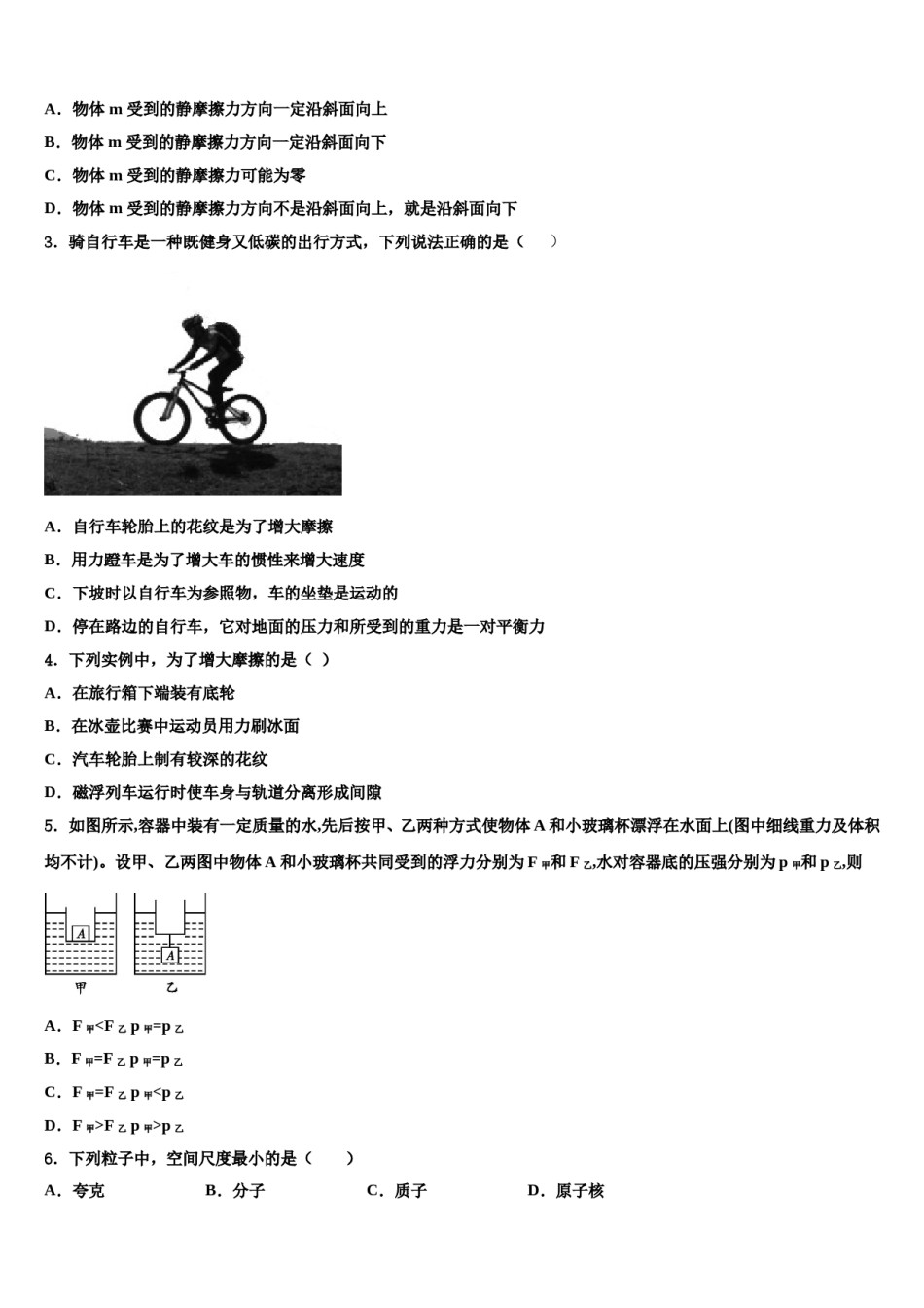 2024届福建省龙岩市长汀县八年级物理第二学期期末质量检测试题含解析.doc_第2页