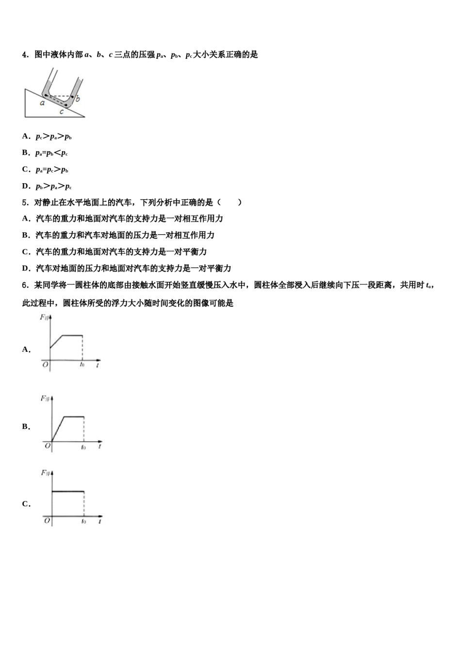 2024届肇庆市重点中学八年级物理第二学期期末考试试题含解析.doc_第2页
