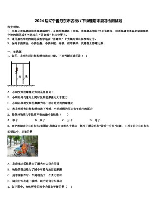 2024届辽宁省丹东市名校八下物理期末复习检测试题含解析.doc