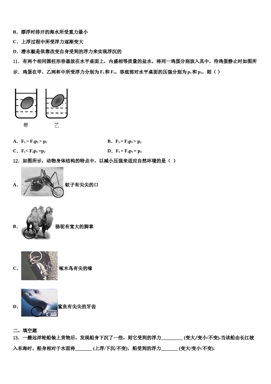 2024届陕西省宝鸡市重点物理八下期末学业水平测试模拟试题含解析.doc_第3页