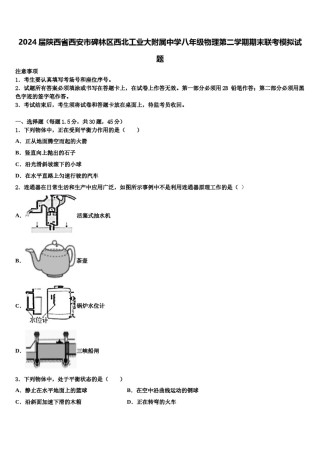 2024届陕西省西安市碑林区西北工业大附属中学八年级物理第二学期期末联考模拟试题含解析.doc