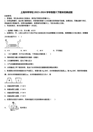 上海华亭学校2023-2024学年物理八下期末经典试题含解析.doc