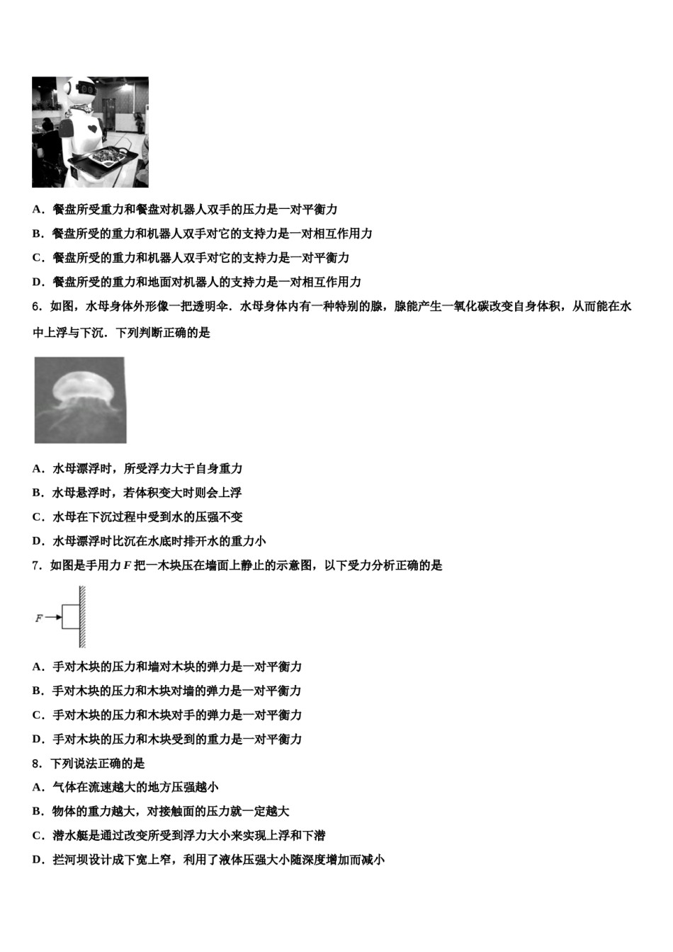 上海市杨浦区上海同济大附属存志学校2023-2024学年八年级物理第二学期期末质量跟踪监视试题含解析.doc_第2页