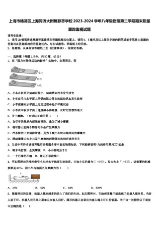 上海市杨浦区上海同济大附属存志学校2023-2024学年八年级物理第二学期期末质量跟踪监视试题含解析.doc