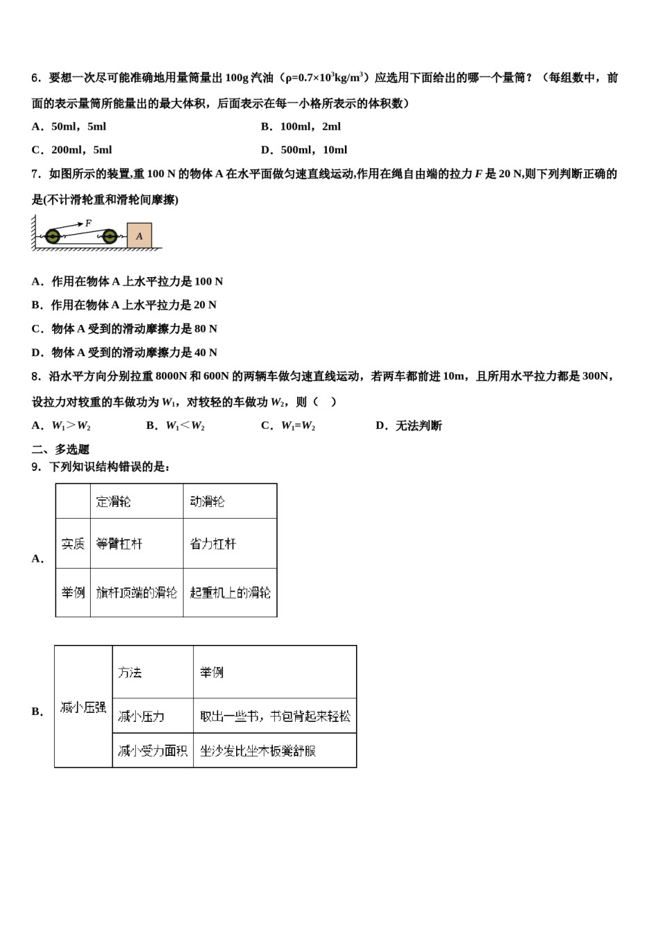 上海市青浦区2024届八下物理期末预测试题含解析.doc_第2页