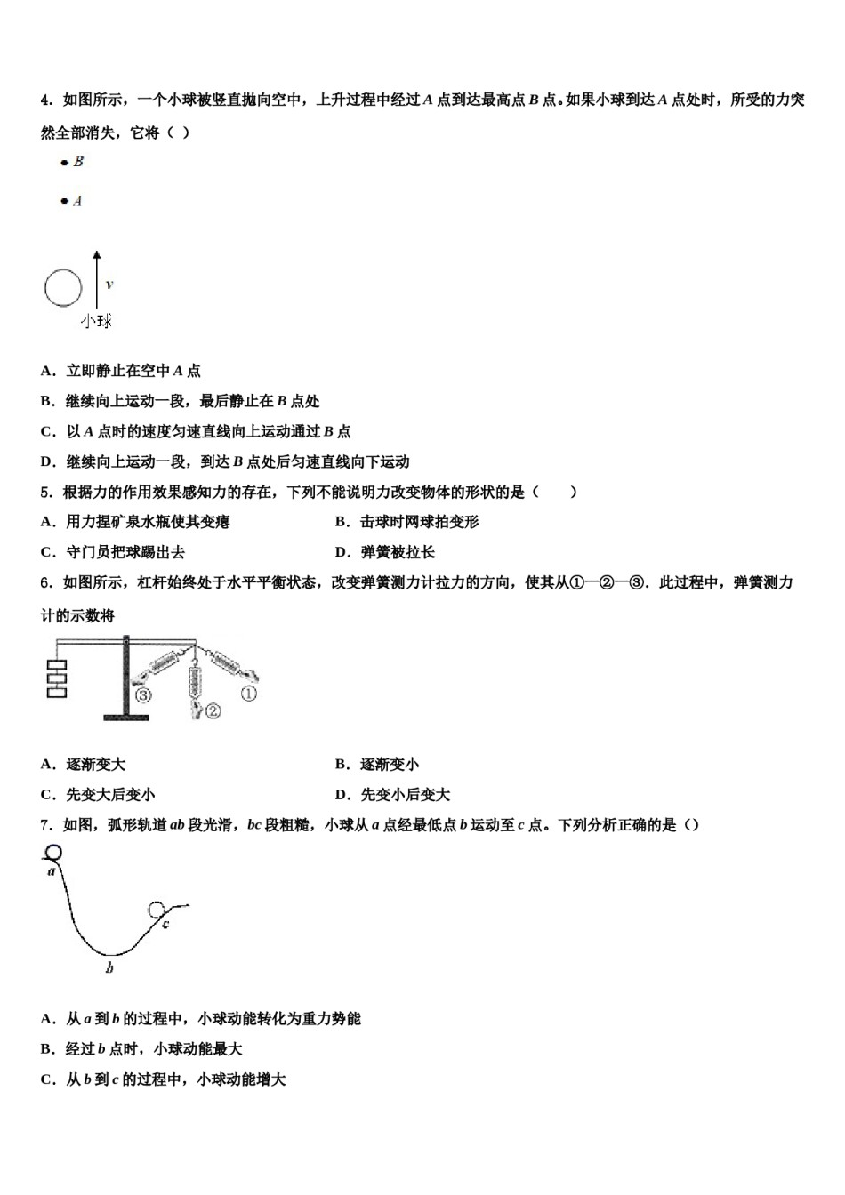 中山市重点中学2024届八下物理期末达标检测模拟试题含解析.doc_第2页