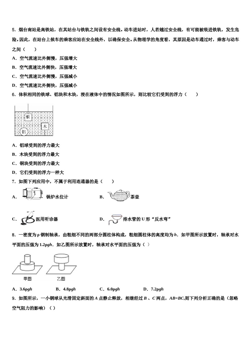 内蒙古巴彦淖尔市2023-2024学年八年级物理第二学期期末经典模拟试题含解析.doc_第2页