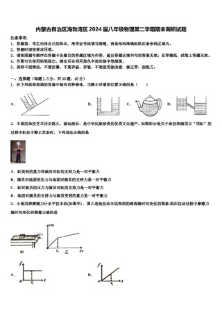 内蒙古自治区海勃湾区2024届八年级物理第二学期期末调研试题含解析.doc