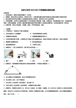 北京七中学2024年八下物理期末调研试题含解析.doc