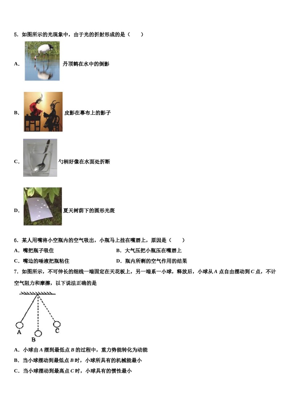 北京市一零一中学2023-2024学年八年级物理第二学期期末综合测试模拟试题含解析.doc_第2页