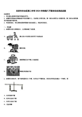 北京市丰台区第二中学2024年物理八下期末综合测试试题含解析.doc