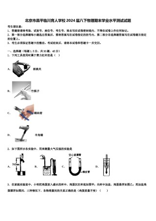 北京市昌平临川育人学校2024届八下物理期末学业水平测试试题含解析.doc