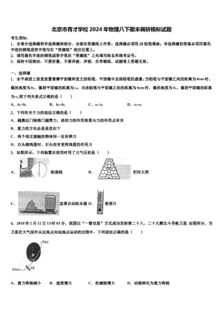 北京市育才学校2024年物理八下期末调研模拟试题含解析.doc
