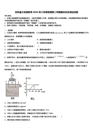 吉林省大安县联考2024年八年级物理第二学期期末综合测试试题含解析.doc