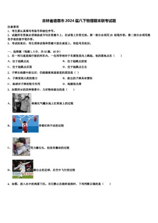 吉林省德惠市2024届八下物理期末联考试题含解析.doc