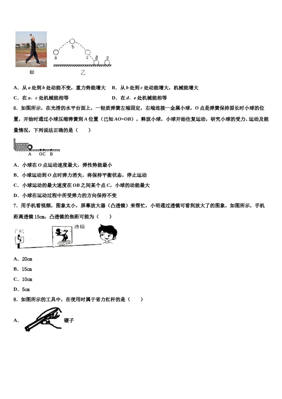 吉林省长春市净月区委托管理学校2024届八年级物理第二学期期末质量检测试题含解析.doc_第2页
